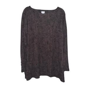 Chico’s new Brown python Snake Print pointe knit Long Sleeve Tunic Top 3